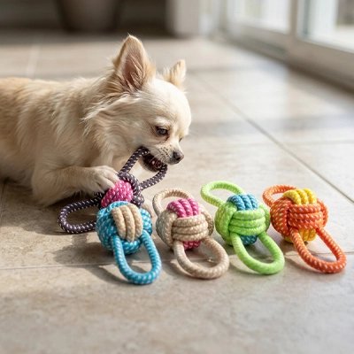 Jouet pour chien​​•Croc’nœud™ : Variété: Vendu en lot