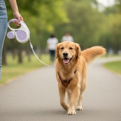 Laisse chien enrouleur • Laisse JappyHorizon™ : Poignée ergonomique antidérapante