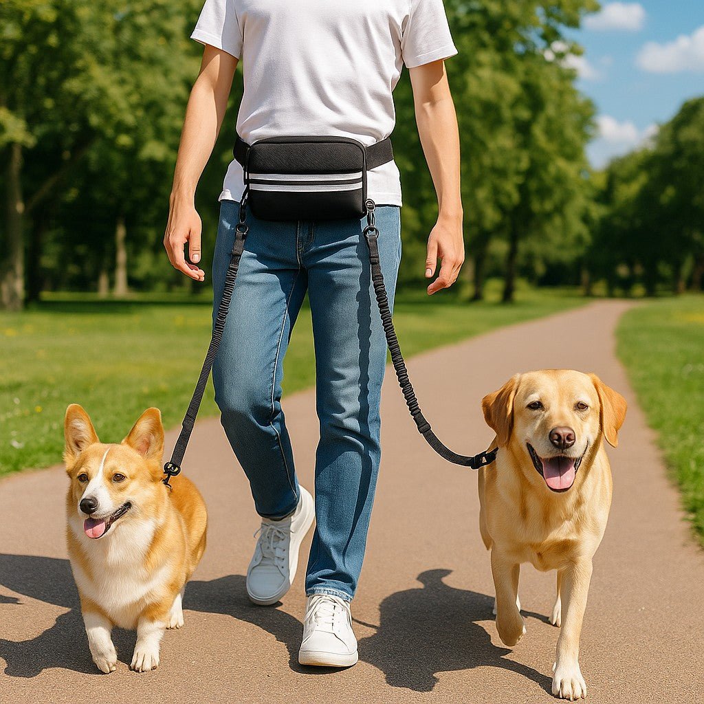 Laisse main libre chien / Double , Simple laisse multiple usage - Jappy Toutou