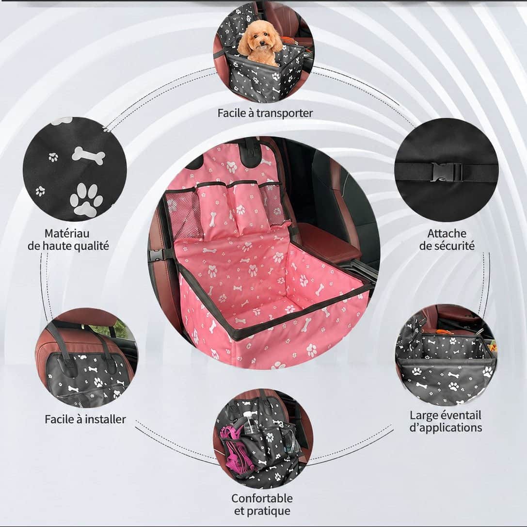 SIEGE auto chien | JappySIEGERose™ - Jappy Toutou