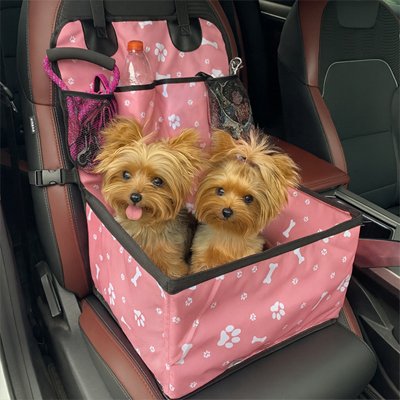 Siege auto chien•JappySiègeRose™: Convient aux petites et moyennes races