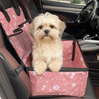 Siege auto chien•JappySiègeRose™: Structure rigide surélevée