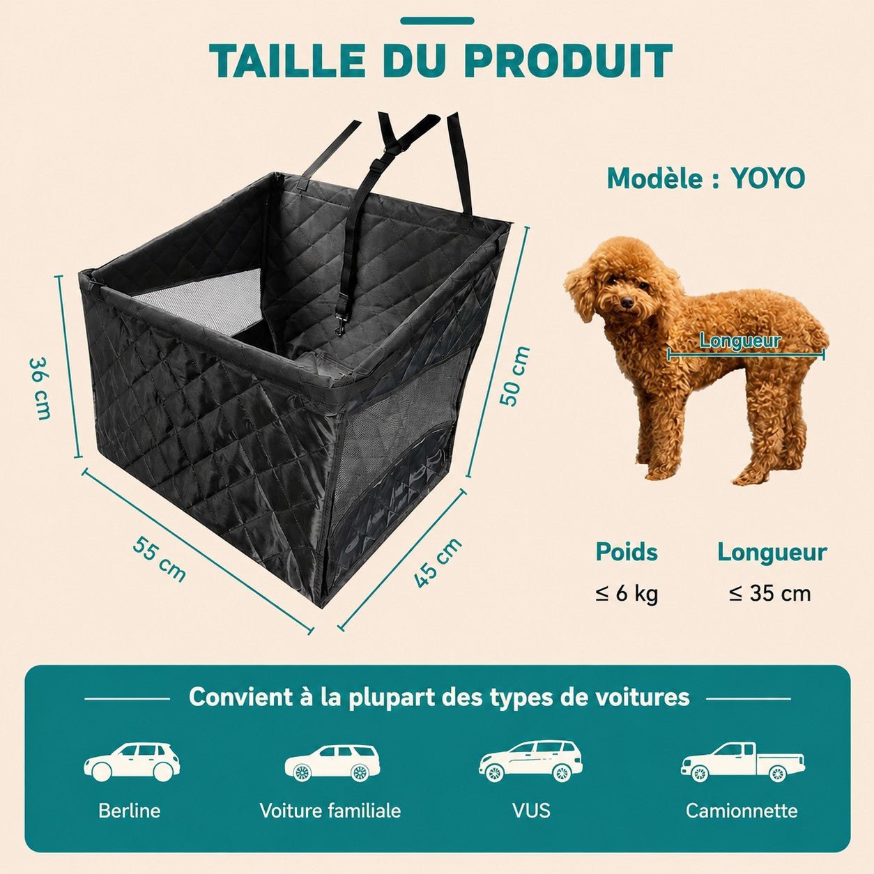 Siege auto chien•JappyTransport™ - Jappy Toutou