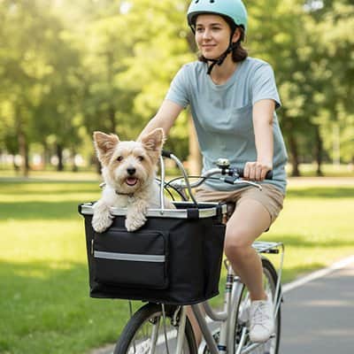 Vélo panier Chien | JappyNomade Luxe™ Sécurisé - Jappy Toutou